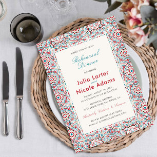 Geometrische Glitterende Metallic Oefen Dinner Kaart