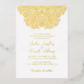 Geometrische Glittering Gold Cultuur Mandala Folie Uitnodiging (Voorkant)