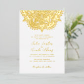 Geometrische Glittering Metallic Luxe Huwelijk Folie Uitnodiging (Staand Voorkant)