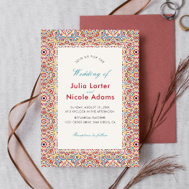 Geometrische Glittering Metallic Luxe Huwelijk Kaart