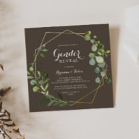 Geometrische Gold Brown Green Gender Reveal Party