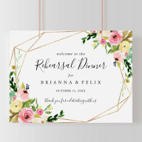 Geometrische Gold Herfst repetitie: Welkomstbord