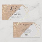 Geometrische Gold Kraft Gedrukte parelgrijze verke Visitekaartje (Voorkant / Achterkant)