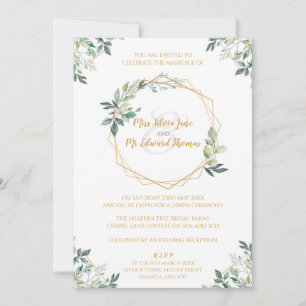 Geometrische Gold Leaf bruiloft uitnodiging