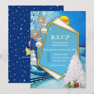 Geometrische Gold Lijst RSVP-kaart Kaart