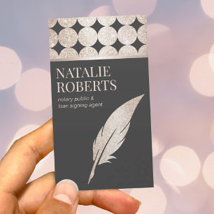 Geometrische Gold Quill Pen Visitekaartje