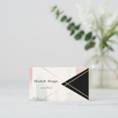 Geometrische Gold Stripes, Waterverf penseelstreek Visitekaartje (Staand voorkant)