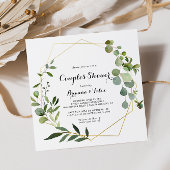 Geometrische Gold Tropical Green Couples Shower Kaart