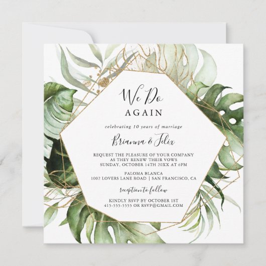 Geometrische Gold Tropical we doen het opnieuw met Kaart (Voorkant)