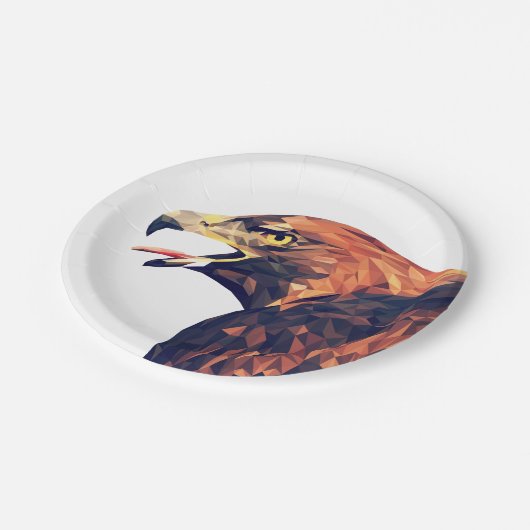 Geometrische Golden Eagle Papieren Bordje (Gekanteld)