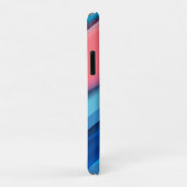 Geometrische golf koraal blauw Case-Mate iPhone case (Achterkant/rechts)