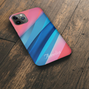 Geometrische golf koraalblauw iPhone 11 pro hoesje