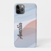 Geometrische golf pastelkleur met naam Case-Mate iPhone case (Achterkant)