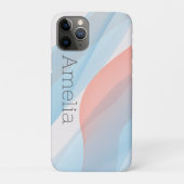 Geometrische golf stoffig blauw roze Case-Mate iPhone case (Achterkant)