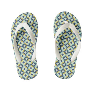 Geometrische goud- en blauwpatroon kinder teenslippers