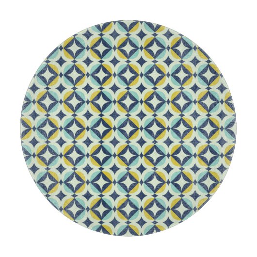 Geometrische goud- en blauwpatroon snijplank (Voorkant)