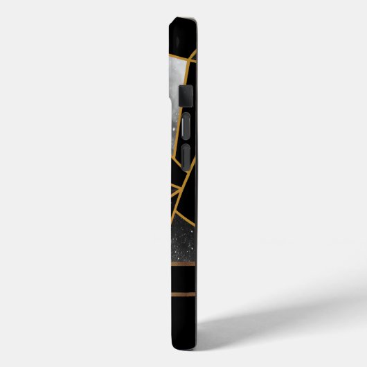 Geometrische goud en zwart Case-Mate iPhone case (Achterkant / Links)