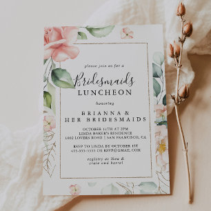 Geometrische goudbruine bruidsmaiden Luncheon Show Kaart