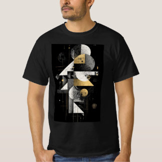 Geometrische Gouden Abstracte T-shirt