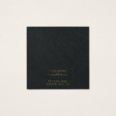 Geometrische gouden donkere luxe oorbel display ho vierkante visitekaartjes (Achterkant)