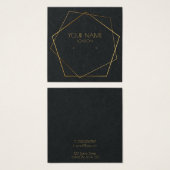 Geometrische gouden donkere luxe oorbel display ho vierkante visitekaartjes (Voorkant /achterkant)