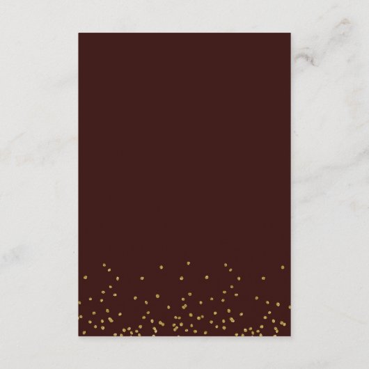 Geometrische gouden glitter lente bruiloft details informatiekaartje (Achterkant)