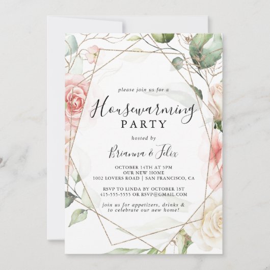 Geometrische gouden groene olievloeistof kaart (Voorkant)