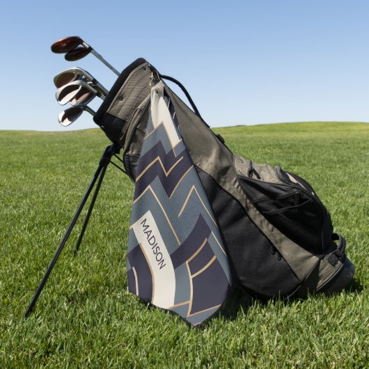 Geometrische gouden illustratie golfhanddoek (Groen)