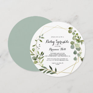Geometrische Gouden Tropische Calligraphy Baby Spr Kaart