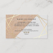 Geometrische goudkraft Gedrukte pasteelgrijze Loya Visitekaartje (Achterkant)