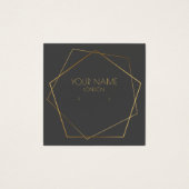 Geometrische goudoorhouder en sociale pictogrammen vierkante visitekaartjes (Voorkant)