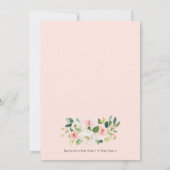 Geometrische goudroze Lijst Pink Florals Tea Kaart (Achterkant)