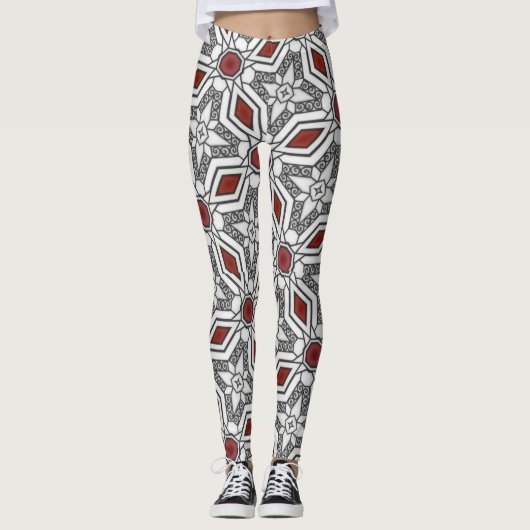 Geometrische grafische kunst leggings (Voorkant)