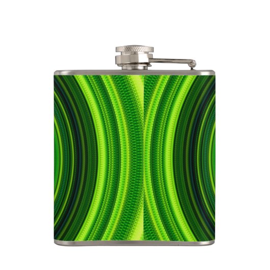 Geometrische Greena Mandala Design-64055 Heupfles (Achterkant)