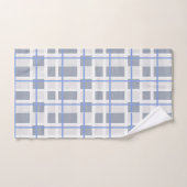 Geometrische grijs- en blauw-handdoekset bad handdoek (Handdoek)