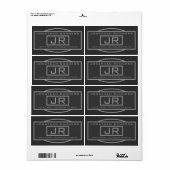 Geometrische grijs- en donkergrijze omloopadres etiket (Full Sheet)