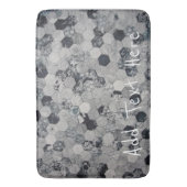 Geometrische grijs, wit en zwart hexagon patroon badmat (Voorkant Verticaal)