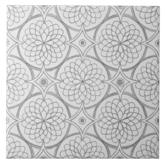 Geometrische grijspatronen Abstracte cirkels Tegeltje (Voorkant)