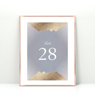 Geometrische grijze deco Gold Gatsby Wedding Kaart