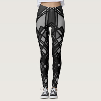 Geometrische grijze en zwarte Leggings van Joya Ev