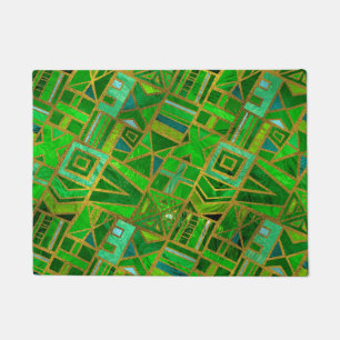 Geometrische Groen en Gold African Tribal Pattern Deurmat