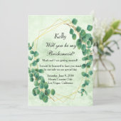 Geometrische groen Eucalyptus Leaves Bridesmaid Kaart (Staand voorkant)