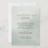 Geometrische groene Eucalyptus Rug & Front Wedding Kaart (Achterkant)