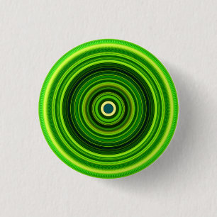 Geometrische groene Mandala Design-64555 Ronde Button 3,2 Cm