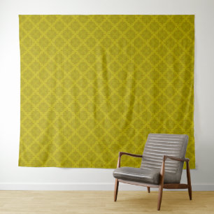 Geometrische groene olijf art deco wandkleed