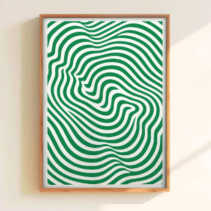Geometrische groene print minimalistische lijn kun