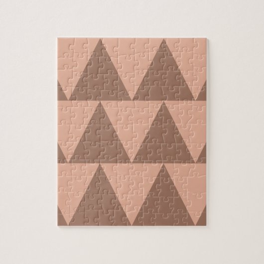 Geometrische grote driehoeken Mocha Mousse Dusty P Legpuzzel (Verticaal)