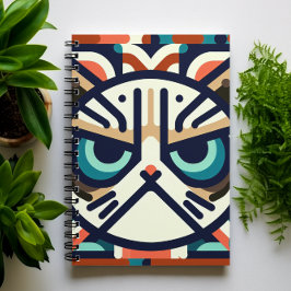 Geometrische Grumpy Cat Face Notitieboek
