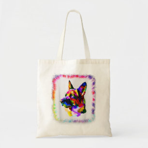 Geometrische GSD German Shepherd Dog Boy Girl Tie Tote Bag