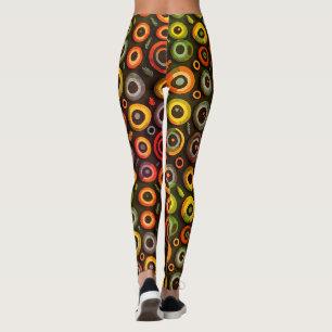 Geometrische Halloween Kleur Griezelige Monster Oo Leggings